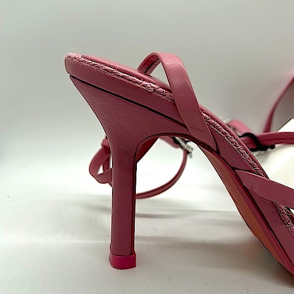 Zara Sexy Light Pink Strappy Leather High Heels Shoes **Size 39/US 8** 🌸🌸 - Picture 5 of 9